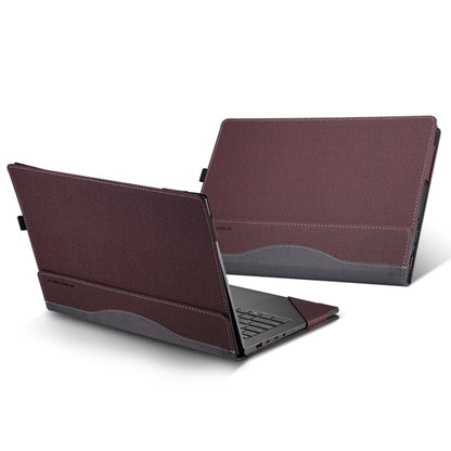 For Asus Zenbook S 13 Flip UP5302 Leather Laptop Shockproof Protective Case(Wine Red) - Screen & Keyboard Cover by PMC Jewellery | Online Shopping South Africa | PMC Jewellery | Buy Now Pay Later Mobicred