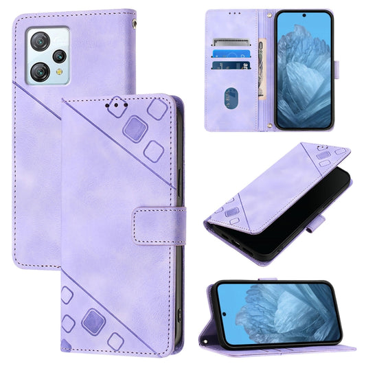 For Blackview A53 Skin Feel Embossed Leather Phone Case(Light Purple) - More Brand by PMC Jewellery | Online Shopping South Africa | PMC Jewellery | Buy Now Pay Later Mobicred