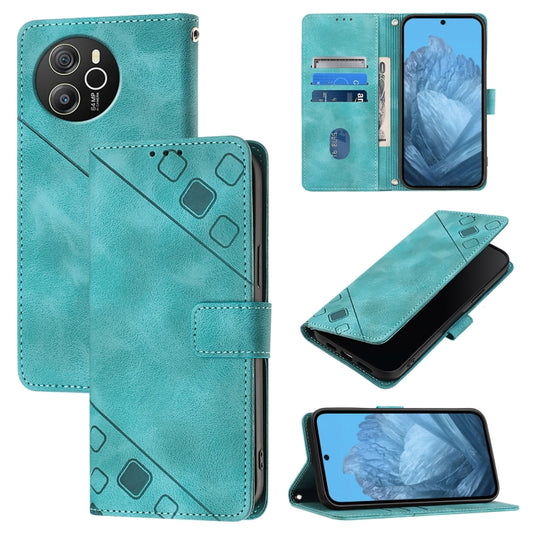 For Blackview Shark 8 Skin Feel Embossed Leather Phone Case(Green) - More Brand by PMC Jewellery | Online Shopping South Africa | PMC Jewellery | Buy Now Pay Later Mobicred