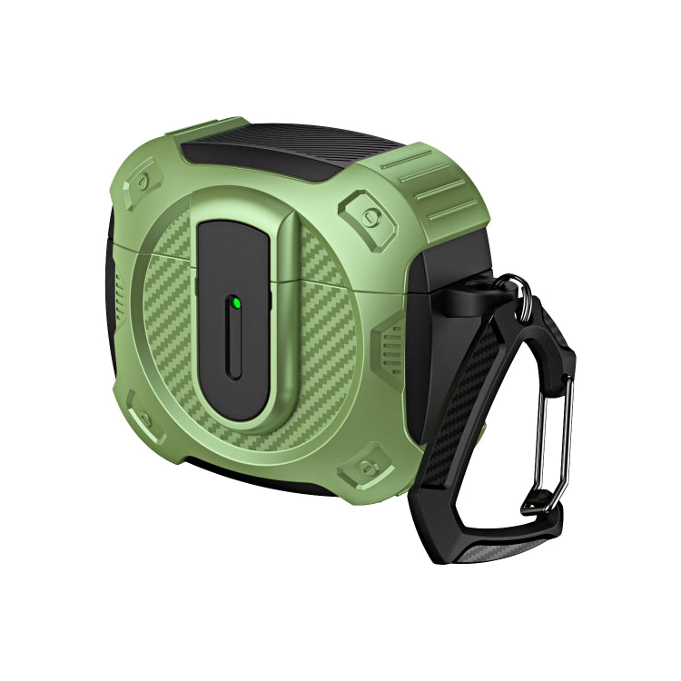 For AirPods 4 Lock Shockproof Bluetooth Earphone Protective Case(Black Green) - For AirPods 4 by PMC Jewellery | Online Shopping South Africa | PMC Jewellery | Buy Now Pay Later Mobicred