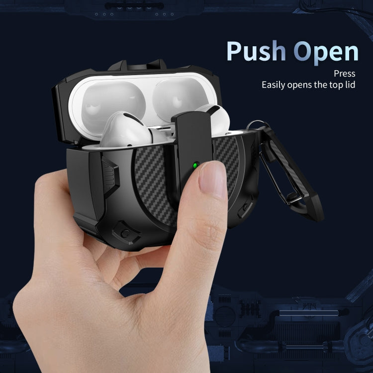 For AirPods 3 Lock Shockproof Bluetooth Earphone Protective Case(Black Blue) - For AirPods 3 by PMC Jewellery | Online Shopping South Africa | PMC Jewellery | Buy Now Pay Later Mobicred