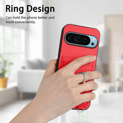 For Google Pixel 9 / 9 Pro R20 Ring Card Holder Phone Case(Red) - Google Cases by PMC Jewellery | Online Shopping South Africa | PMC Jewellery | Buy Now Pay Later Mobicred