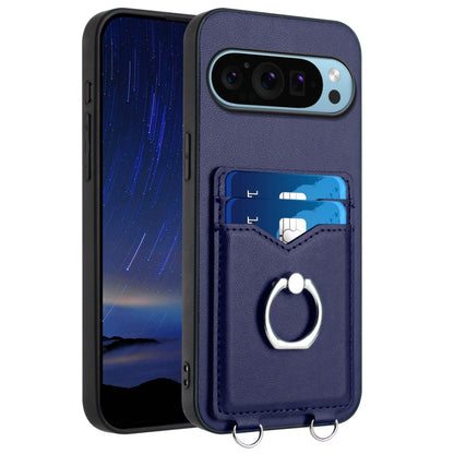 For Google Pixel 9 / 9 Pro R20 Ring Card Holder Phone Case(Blue) - Google Cases by PMC Jewellery | Online Shopping South Africa | PMC Jewellery | Buy Now Pay Later Mobicred