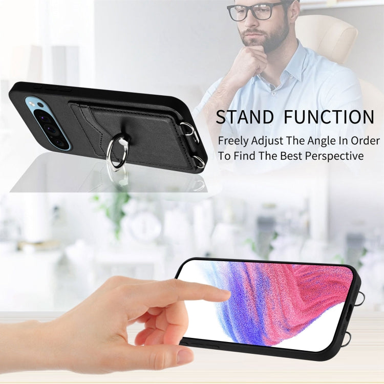 For Google Pixel 9 Pro XL R20 Ring Card Holder Phone Case(Black) - Google Cases by PMC TechLife | Online Shopping South Africa | PMC TechLife | Buy Now Pay Later Mobicred
