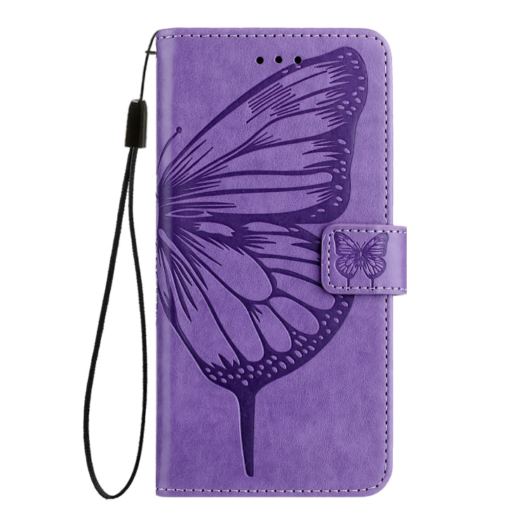 For Blackview A52 Embossed Butterfly Leather Phone Case(Purple) - More Brand by PMC TechLife | Online Shopping South Africa | PMC TechLife | Buy Now Pay Later Mobicred