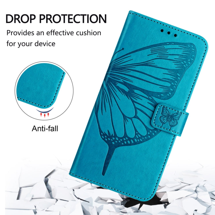 For Blackview A52 Embossed Butterfly Leather Phone Case(Blue) - More Brand by PMC Jewellery | Online Shopping South Africa | PMC Jewellery | Buy Now Pay Later Mobicred