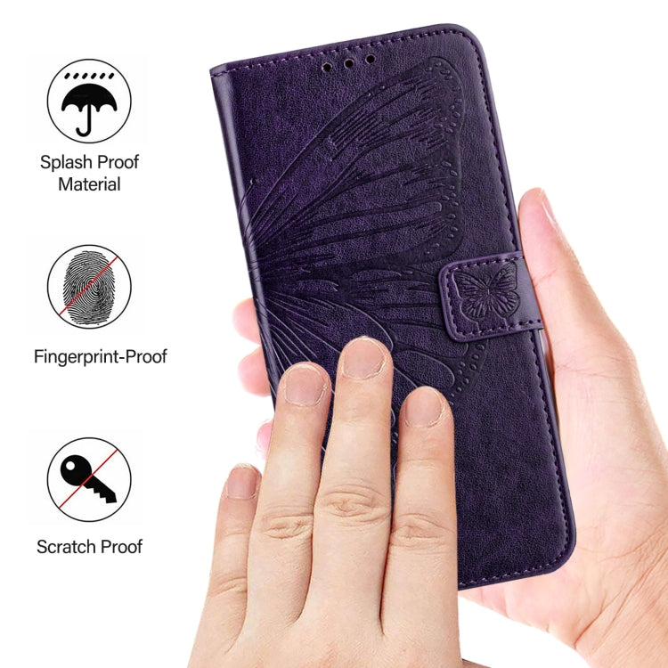 For Blackview A53 Embossed Butterfly Leather Phone Case(Purple) - More Brand by PMC Jewellery | Online Shopping South Africa | PMC Jewellery | Buy Now Pay Later Mobicred