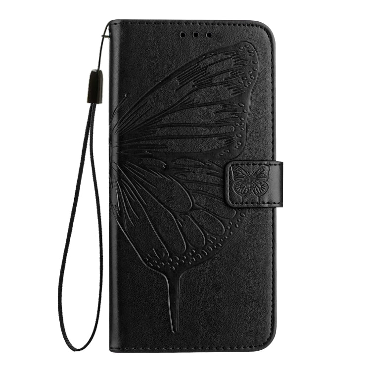 For Blackview Wave 6C Embossed Butterfly Leather Phone Case(Black) - More Brand by PMC Jewellery | Online Shopping South Africa | PMC Jewellery | Buy Now Pay Later Mobicred