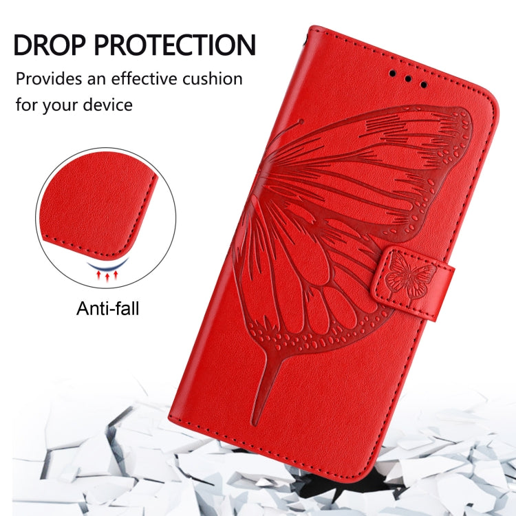 For Blackview Wave 6C Embossed Butterfly Leather Phone Case(Red) - More Brand by PMC TechLife | Online Shopping South Africa | PMC TechLife | Buy Now Pay Later Mobicred