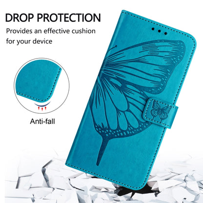For Blackview Wave 6C Embossed Butterfly Leather Phone Case(Blue) - More Brand by PMC Jewellery | Online Shopping South Africa | PMC Jewellery | Buy Now Pay Later Mobicred