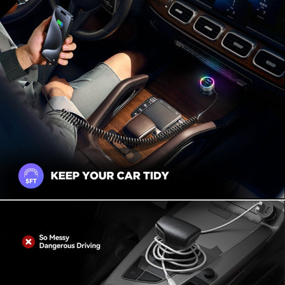 JOYROOM JR-CCB02 Car Bluetooth 5.4 Wireless Transmitter MP3 Player(Black) - Bluetooth Car Kits by JOYROOM | Online Shopping South Africa | PMC Jewellery | Buy Now Pay Later Mobicred