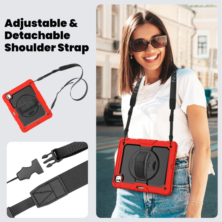 For iPad Pro 13 2024 Silicone Hybrid PC Tablet Case with Shoulder Strap(Red) - iPad Pro 13 2024 Cases by PMC TechLife | Online Shopping South Africa | PMC TechLife | Buy Now Pay Later Mobicred