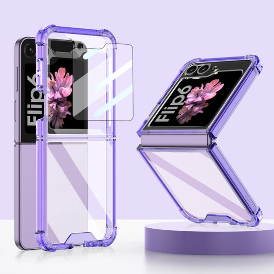 For Samsung Galaxy Z Flip6 GKK Airbag Full Coverage Phone Case with Tempered Film(Purple) - Galaxy Z Flip6 5G Cases by GKK | Online Shopping South Africa | PMC Jewellery | Buy Now Pay Later Mobicred