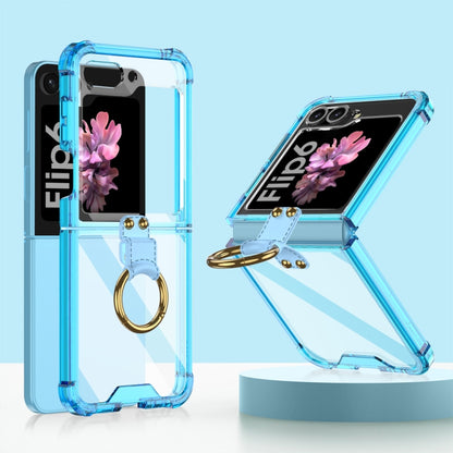 For Samsung Galaxy Z Flip6 GKK Airbag Ring Full Coverage Phone Case(Blue) - Galaxy Z Flip6 5G Cases by GKK | Online Shopping South Africa | PMC Jewellery | Buy Now Pay Later Mobicred