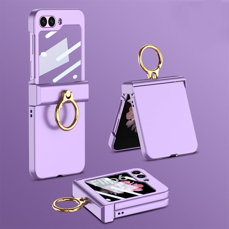 For Samsung Galaxy Z Flip6 GKK Integrated Ultra-thin Hinge Full Coverage Phone Case with Ring(Dream Mirror Purple) - Galaxy Z Flip6 5G Cases by GKK | Online Shopping South Africa | PMC Jewellery | Buy Now Pay Later Mobicred