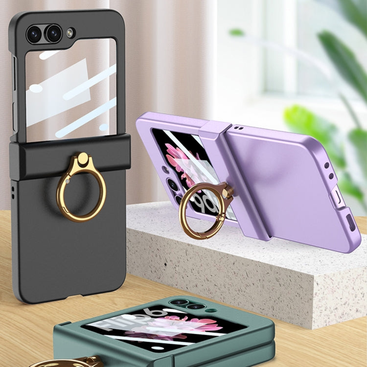 For Samsung Galaxy Z Flip6 GKK Integrated Ultra-thin Hinge Full Coverage Phone Case with Ring(Dream Mirror Purple) - Galaxy Z Flip6 5G Cases by GKK | Online Shopping South Africa | PMC Jewellery | Buy Now Pay Later Mobicred