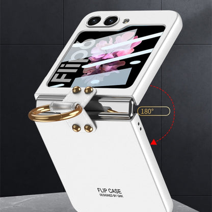 For Samsung Galaxy Z Flip6 GKK Integrated Ultra-thin PC Full Coverage Phone Case with Ring Holder(Silver) - Galaxy Z Flip6 5G Cases by GKK | Online Shopping South Africa | PMC Jewellery | Buy Now Pay Later Mobicred