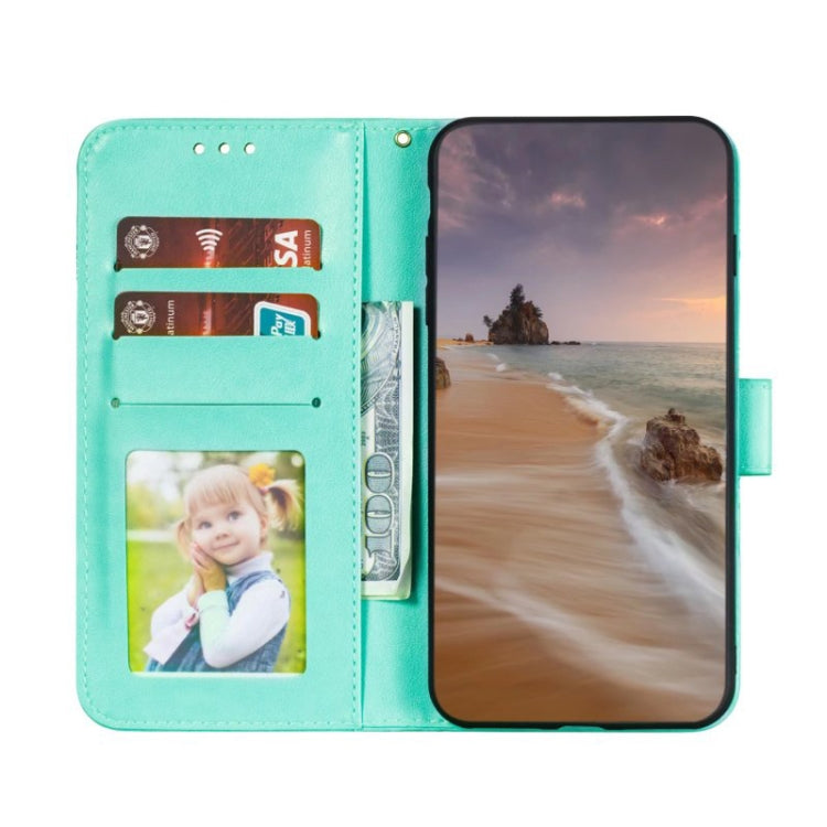 For Google Pixel 9 Lace Flower Embossing Flip Leather Phone Case(Green) - Google Cases by PMC TechLife | Online Shopping South Africa | PMC TechLife | Buy Now Pay Later Mobicred
