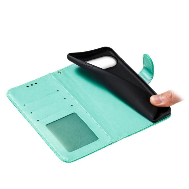 For Google Pixel 9 Lace Flower Embossing Flip Leather Phone Case(Green) - Google Cases by PMC TechLife | Online Shopping South Africa | PMC TechLife | Buy Now Pay Later Mobicred
