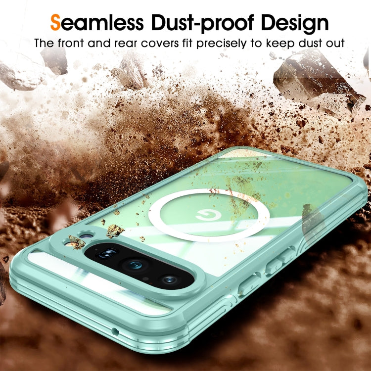 For Google Pixel 9 / 9 Pro RedPepper Transparent IP65 Life Waterproof Phone Case(Green) - Google Cases by RedPepper | Online Shopping South Africa | PMC Jewellery | Buy Now Pay Later Mobicred