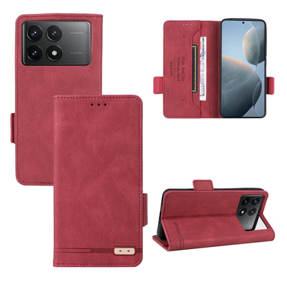 For Redmi K70 / K70 Pro Magnetic Clasp Leather Phone Case(Red) - Xiaomi Cases by PMC Jewellery | Online Shopping South Africa | PMC Jewellery | Buy Now Pay Later Mobicred