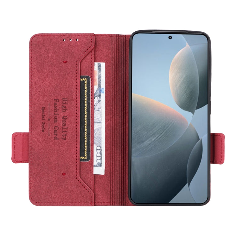 For Redmi K70 / K70 Pro Magnetic Clasp Leather Phone Case(Red) - Xiaomi Cases by PMC Jewellery | Online Shopping South Africa | PMC Jewellery | Buy Now Pay Later Mobicred