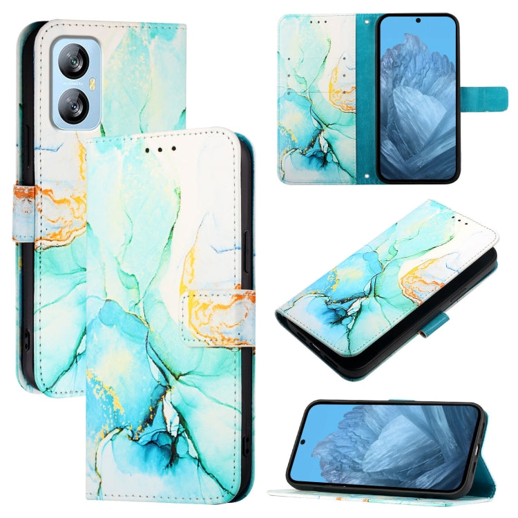 For Blackview A52 PT003 Marble Pattern Flip Leather Phone Case(Green) - More Brand by PMC TechLife | Online Shopping South Africa | PMC TechLife | Buy Now Pay Later Mobicred