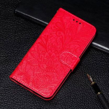 For Xiaomi Redmi K70 Lace Flower Embossing Flip Leather Phone Case(Red) - K70 Cases by PMC Jewellery | Online Shopping South Africa | PMC Jewellery | Buy Now Pay Later Mobicred