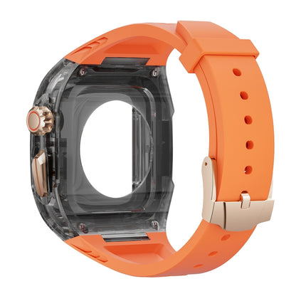 For Apple Watch Ultra 49mm Modified PC Hybrid TPU Watch Case Band(Orange Clear Black) - Watch Bands by PMC Jewellery | Online Shopping South Africa | PMC Jewellery | Buy Now Pay Later Mobicred