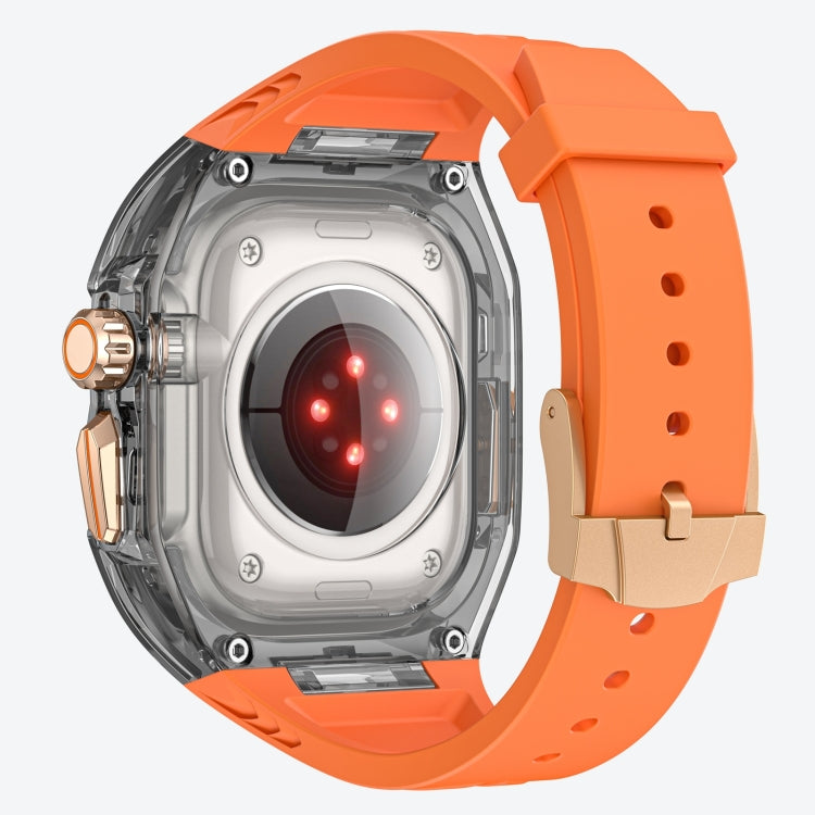 For Apple Watch Ultra 49mm Modified PC Hybrid TPU Watch Case Band(Orange Clear Black) - Watch Bands by PMC Jewellery | Online Shopping South Africa | PMC Jewellery | Buy Now Pay Later Mobicred