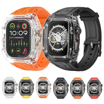 For Apple Watch Ultra 49mm Modified PC Hybrid TPU Watch Case Band(Orange Clear Black) - Watch Bands by PMC Jewellery | Online Shopping South Africa | PMC Jewellery | Buy Now Pay Later Mobicred