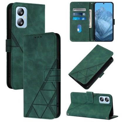 For Blackview A52 Crossbody 3D Embossed Flip Leather Phone Case(Green) - More Brand by PMC Jewellery | Online Shopping South Africa | PMC Jewellery | Buy Now Pay Later Mobicred