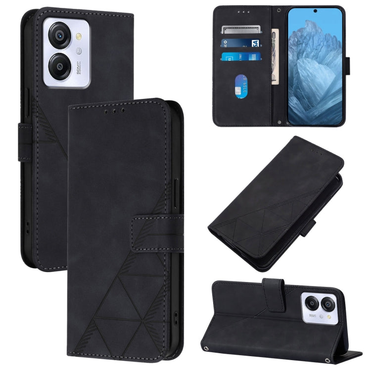 For Blackview Color 8 Crossbody 3D Embossed Flip Leather Phone Case(Black) - More Brand by PMC Jewellery | Online Shopping South Africa | PMC Jewellery | Buy Now Pay Later Mobicred