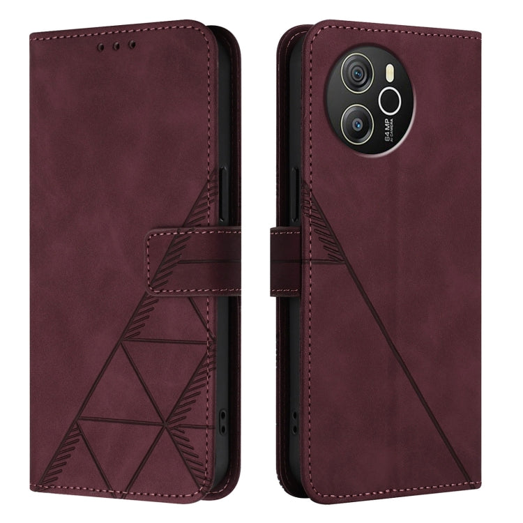 For Blackview Shark 8 Crossbody 3D Embossed Flip Leather Phone Case(Wine Red) - More Brand by PMC Jewellery | Online Shopping South Africa | PMC Jewellery | Buy Now Pay Later Mobicred