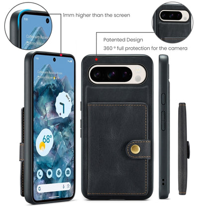 For Google Pixel 9 Pro JEEHOOD J01 Retro Magnetic Detachable Wallet Phone Case(Black) - Google Cases by JEEHOOD | Online Shopping South Africa | PMC Jewellery | Buy Now Pay Later Mobicred