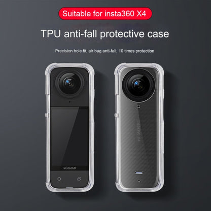 For Insta360 X4 Clear 1.5mm Soft TPU Protective Case With Hand Strap(Transperant) - Case & Bags by PMC Jewellery | Online Shopping South Africa | PMC Jewellery | Buy Now Pay Later Mobicred