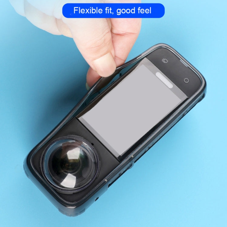 For Insta360 X4 Clear 1.5mm Soft TPU Protective Case With Neck Strap(Clear Black) - Case & Bags by PMC TechLife | Online Shopping South Africa | PMC TechLife | Buy Now Pay Later Mobicred