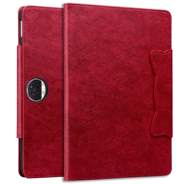 For Honor Pad 9 Cat Buckle Leather Tablet Case(Red) - Honor by PMC TechLife | Online Shopping South Africa | PMC TechLife | Buy Now Pay Later Mobicred