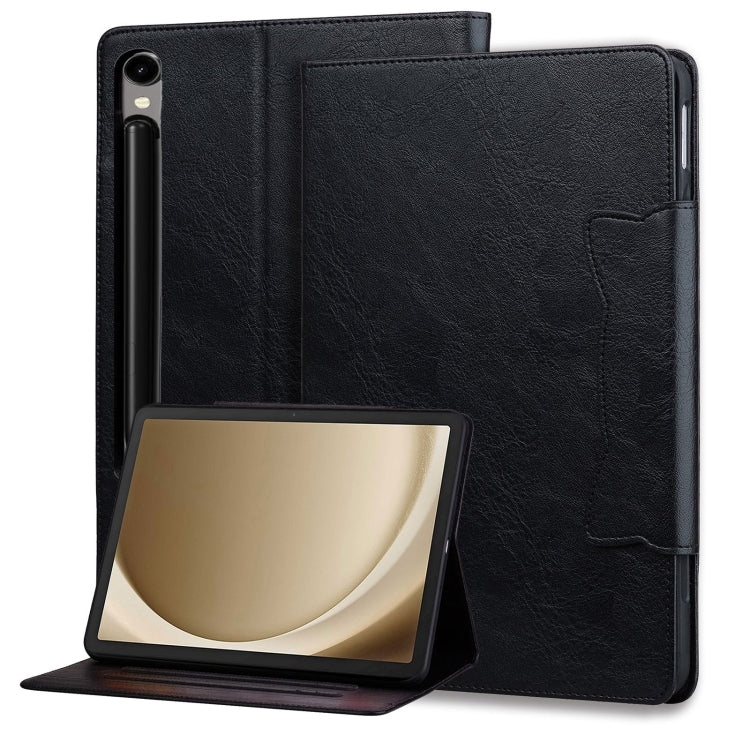 For Samsung Galaxy Tab S9+ / S8+ / S7+ Cat Buckle Leather Smart Tablet Case(Black) - Galaxy Tab S9+ Cases by PMC Jewellery | Online Shopping South Africa | PMC Jewellery | Buy Now Pay Later Mobicred