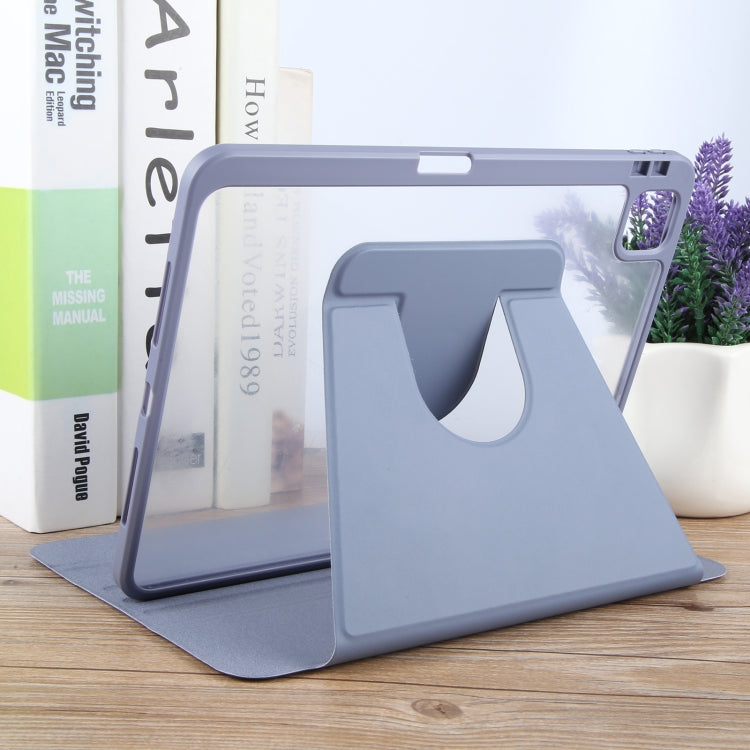 For iPad Air 11 2024 / Air 5 / Air 4 GEBEI Acrylic TPU 3-folding Rotating Smart Tablet Leather Case withh Pen Slot(Light Purple) - iPad Air 11 2024 Cases by GEBEI | Online Shopping South Africa | PMC Jewellery | Buy Now Pay Later Mobicred