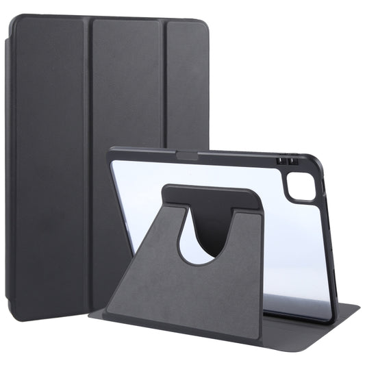 For iPad Air 11 2025 / 2024 / Air 5 GEBEI Acrylic TPU 3-folding Rotating Smart Tablet Leather Case withh Pen Slot(Black) - iPad Air 11 2025 / 2024 Cases by GEBEI | Online Shopping South Africa | PMC Jewellery | Buy Now Pay Later Mobicred