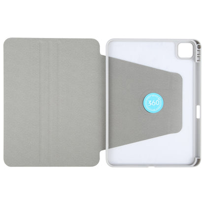 For iPad Air 13 2024 GEBEI Acrylic TPU 3-folding Rotating Smart Tablet Leather Case withh Pen Slot(Grey) - iPad Air 13 2024 Cases by GEBEI | Online Shopping South Africa | PMC Jewellery | Buy Now Pay Later Mobicred