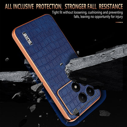 For Redmi K70 / K70 Pro AZNS Electroplated Frame Crocodile Texture Full Coverage Phone Case(Black) - K70 Cases by AZNS | Online Shopping South Africa | PMC Jewellery | Buy Now Pay Later Mobicred