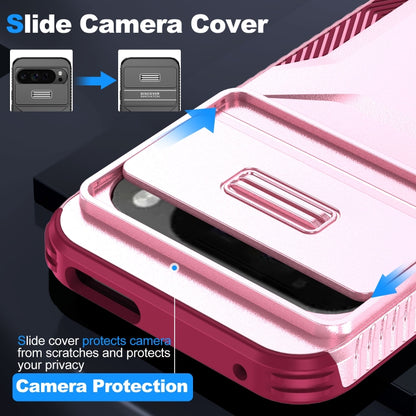 For Google Pixel 9 Pro XL Sliding Camshield Phone Case(Pink + Rose Red) - Google Cases by PMC Jewellery | Online Shopping South Africa | PMC Jewellery | Buy Now Pay Later Mobicred