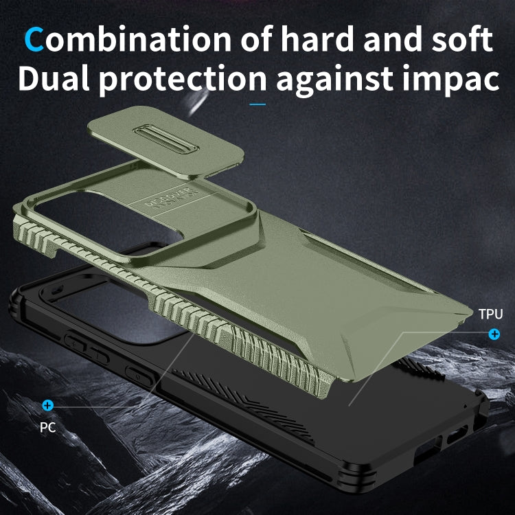 For Samsung Galaxy S25 Ultra 5G Sliding Camshield Phone Case(Alpine Green) - free shipping - PMC Jewellery - Order now!