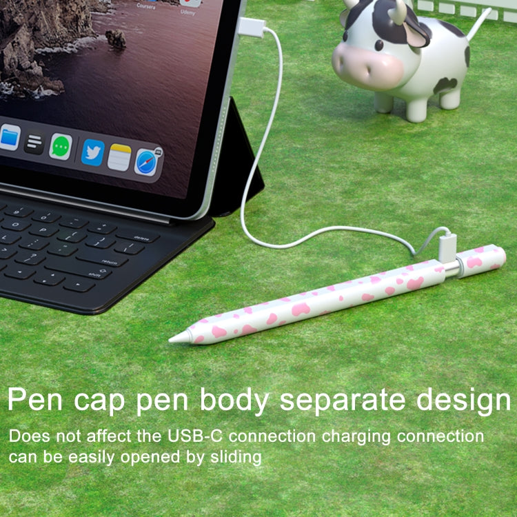 For Apple Pencil USB-C Cow Pattern Stylus Silicone Protective Cover(Purple) - Pencil Accessories by PMC Jewellery | Online Shopping South Africa | PMC Jewellery | Buy Now Pay Later Mobicred