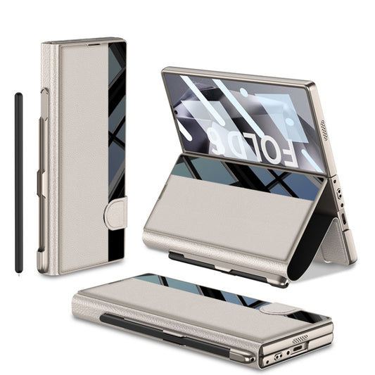 For Samsung Galaxy Z Fold6 GKK Integrated Full Coverage Flip Phone Case with Pen Slot, Not Included Pen(Titanium Gray) - Galaxy Z Fold6 5G Cases by GKK | Online Shopping South Africa | PMC Jewellery | Buy Now Pay Later Mobicred