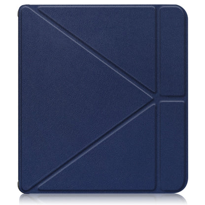 For Kobo Libra Colour 2024 Solid Color Deformation TPU Leather Smart Tablet Case(Dark Blue) - Others by PMC Jewellery | Online Shopping South Africa | PMC Jewellery | Buy Now Pay Later Mobicred