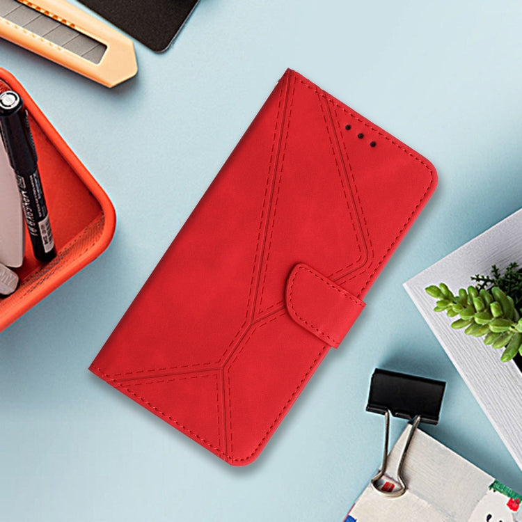 For Samsung Galaxy S25 5G Stitching Embossed Leather Phone Case(Red) - Galaxy S25 5G Cases by PMC Jewellery | Online Shopping South Africa | PMC Jewellery | Buy Now Pay Later Mobicred