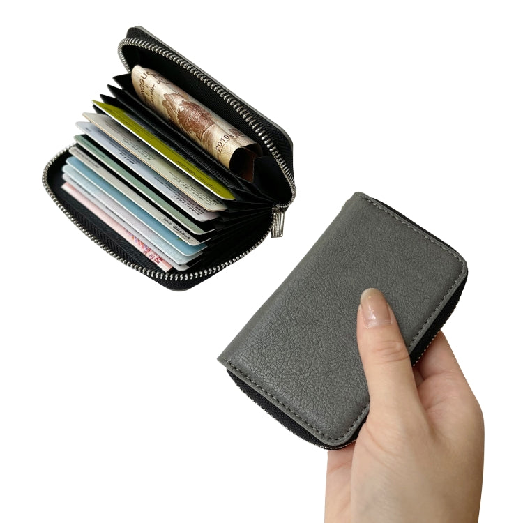 For Google Pixel 9 Pro XL Solid Color Zipper 11-Card Slots Bag Phone Case with Lanyard(Grey) - Google Cases by PMC TechLife | Online Shopping South Africa | PMC TechLife | Buy Now Pay Later Mobicred